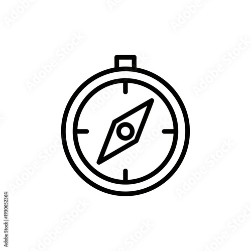 Minimalist Line Art of a Compass for Navigation and Exploration Themes