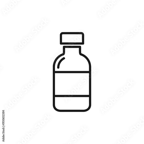 Minimalist Illustration of a Medicine Bottle with Clear Design