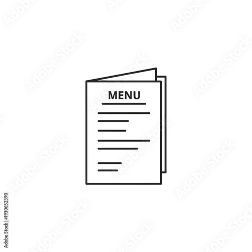 Minimalist Illustration of a Menu Card with Text and Design Elements for Hospitality Services