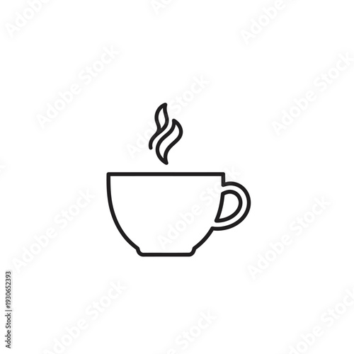 Minimalist Line Art of a Hot Beverage in a Coffee Cup for Relaxation and Comfort