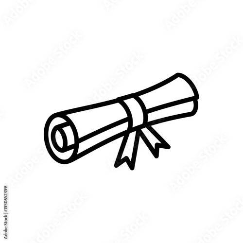 Lightly Rolled Scroll with Ribbon for Classic Literary or Academic Celebrations