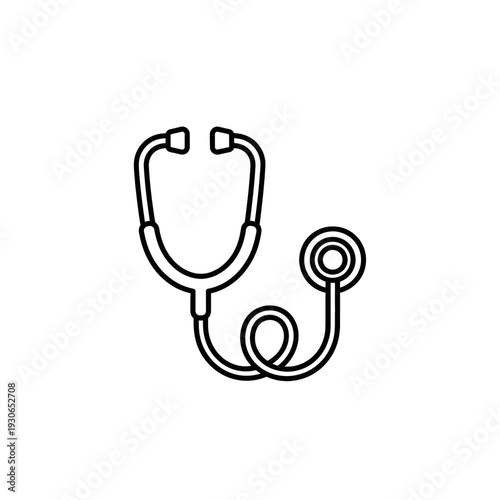 Minimalist Line Art of a Stethoscope Symbol for Medical and Healthcare Concepts