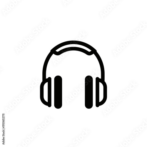 Minimalist Headphones Icon for Music and Audio Apps