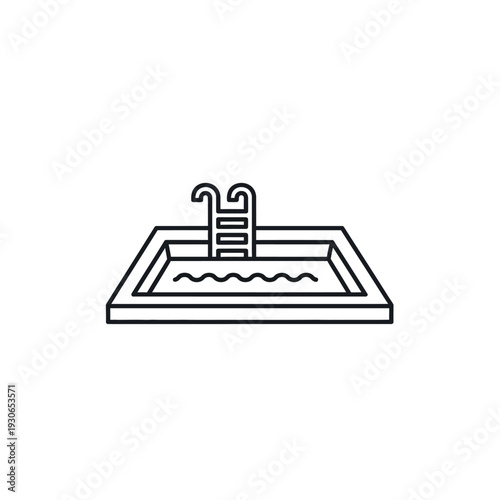 Minimalist Illustration of a Swimming Pool with Ladder and Water
