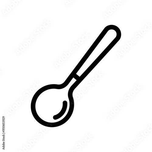 Minimalist Black and White Spoon Icon for Culinary and Cooking Themes