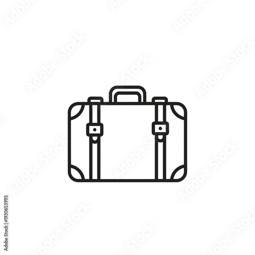 Minimalist Line Illustration of a Suitcase for Travel and Tourism Concepts