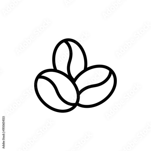 Minimalist Illustration of Coffee Beans for Food and Beverage Branding