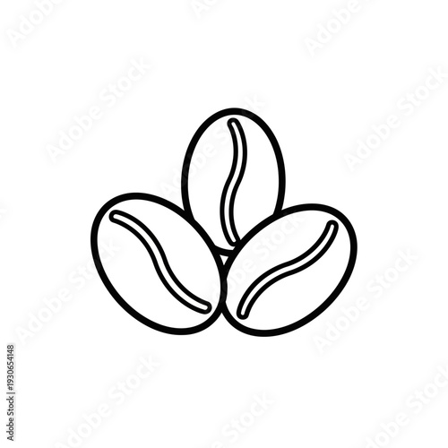 Minimalist Illustration of Coffee Beans for Food and Beverage Concepts