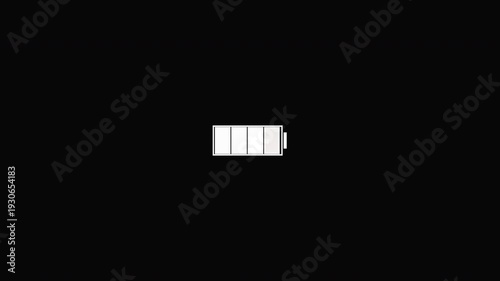 Smart phone battery charging animation with transparent background alpha channel, battery charging icons for computer