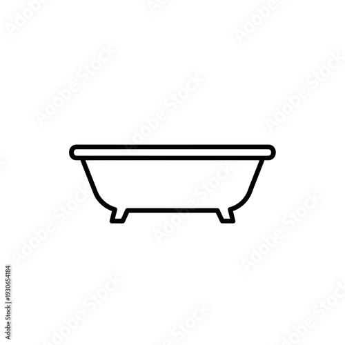 Minimalist Line Drawing of a Bathtub for Modern Bathroom Decor