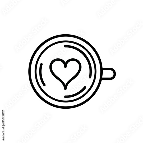 Minimalist Coffee Cup with Heart Design for Cozy Morning Enjoyment