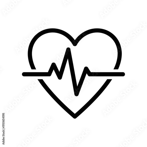 Minimalist Heartbeat Line Inside Heart Icon for Heart Health Awareness