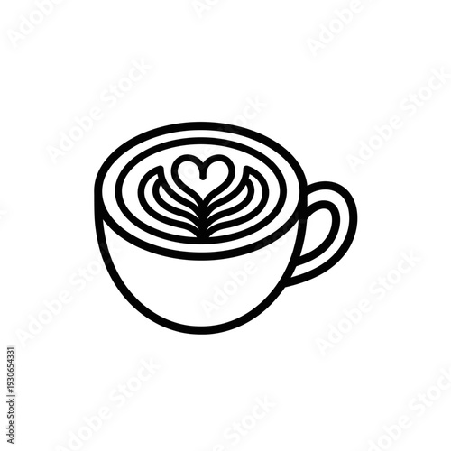Minimalist Coffee Cup with Heart Latte Art for Cozy Beverage Experience