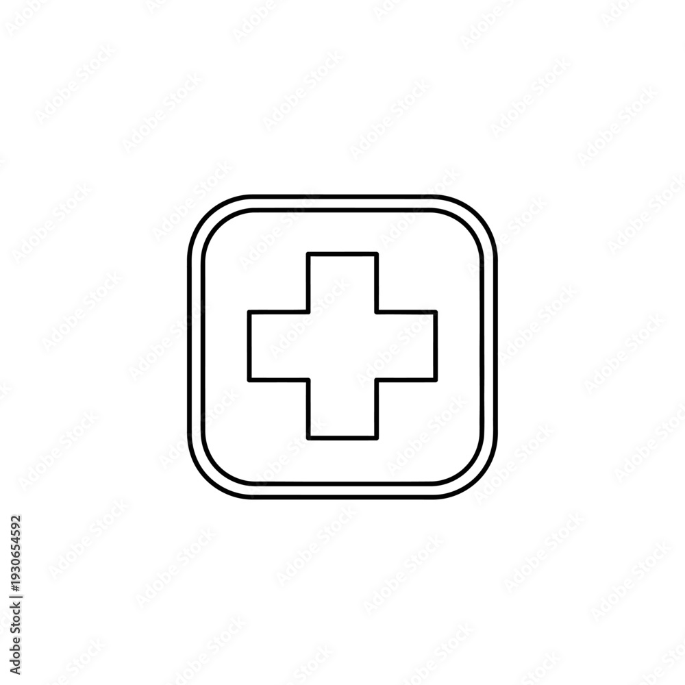 Obraz premium Minimalist Medical Cross Icon for Healthcare and Medical Symbols