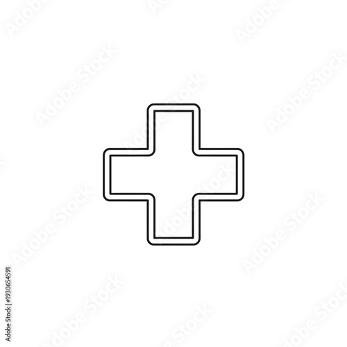 Minimalist Medical Cross Icon for Healthcare and Medical Support