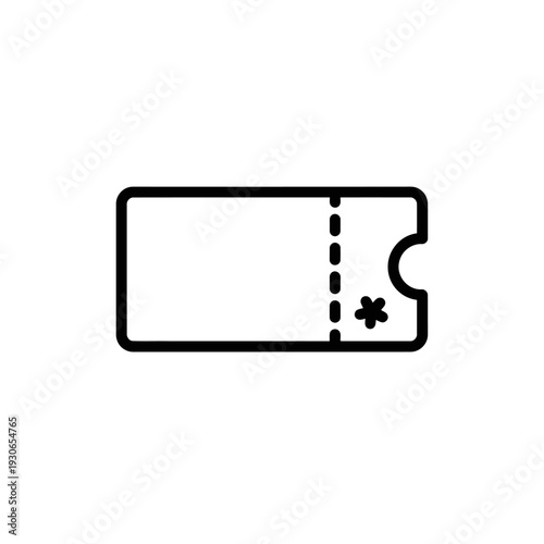 Minimalist Ticket Icon for Event Access or Travel Documentation