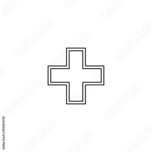 Minimalist Medical Cross Symbol Icon for Healthcare and Medical Services