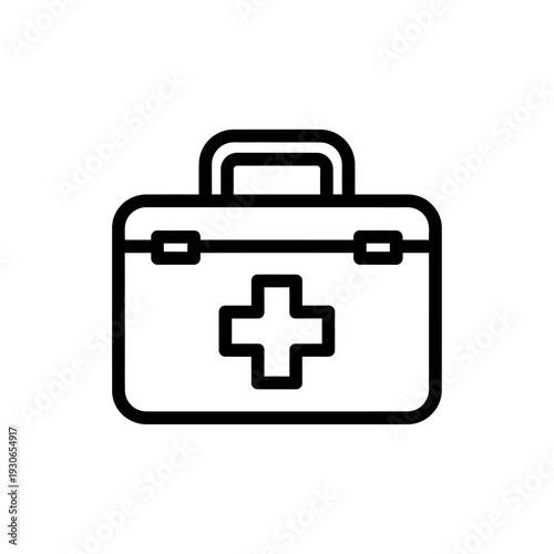 Minimalist Medical First Aid Kit Icon for Healthcare and Emergency Supplies
