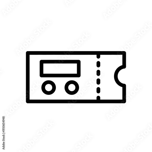 Minimalist Ticket Stub Illustration with Modern Design Elements