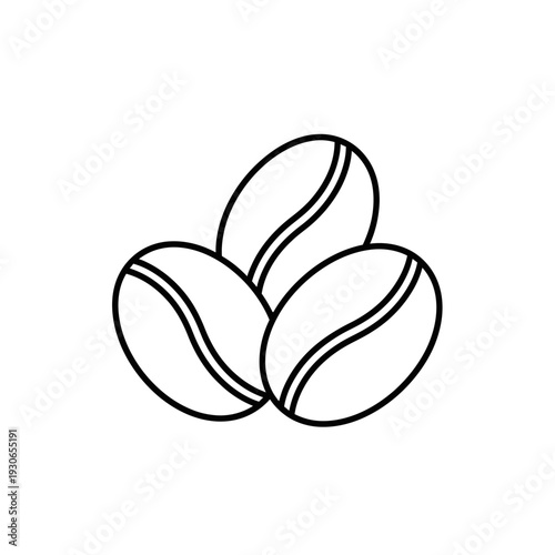 Minimalist Line Drawing of Coffee Beans for Food and Beverage Concept