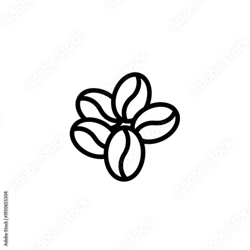 Minimalist Line Drawing of Coffee Beans for Food and Beverage Concepts