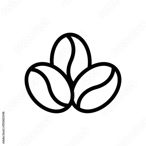 Minimalist Line Drawing of Coffee Beans, Simple Artistic Illustration