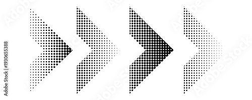 vector dotted gradient arrows. Vector isolated elements