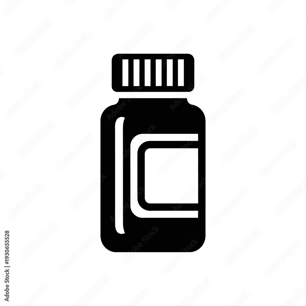 Obraz premium Minimalist Medicine Bottle Icon Representing Healthcare and Pharmaceuticals