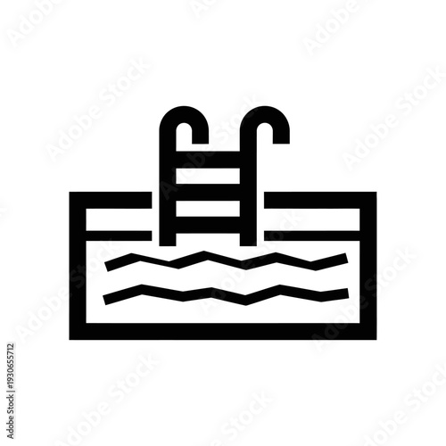 Minimalist Pool with Water Steps and Ladder for Relaxation and Recreation