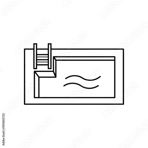 Minimalist Poolside Swimming Pool with Ladder and Calm Water