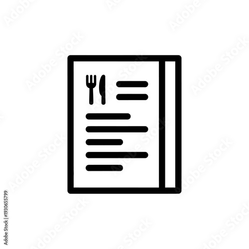 Minimalist Restaurant Menu Icon for Food and Dining Concept