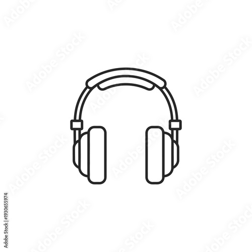 Minimalist Line Drawing of Over-Ear Headphones for Music and Audio Enthusiasts
