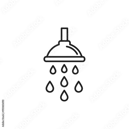 Minimalist Shower Head with Water Droplets Depicting Refreshing Bath Experience