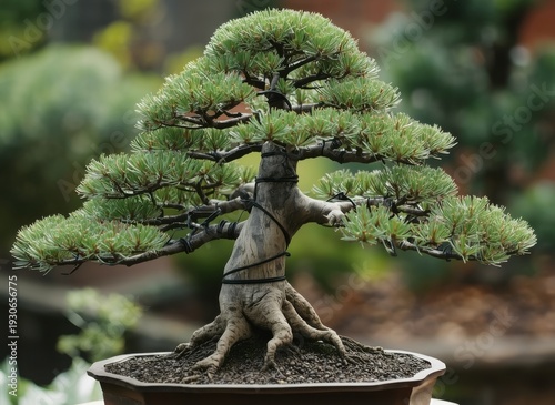 Bonsai Tree in Ceramic Pot with Structured Branches