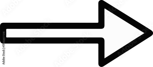 A thick, bold, black arrow points to the right on a white background