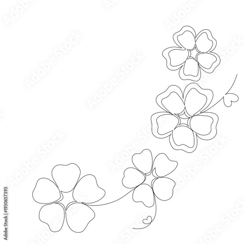 A minimalist floral illustration featuring clean, simple lines and delicate botanical elements. The design embraces negative space and a restrained color palette to highlight the natural beauty of flo