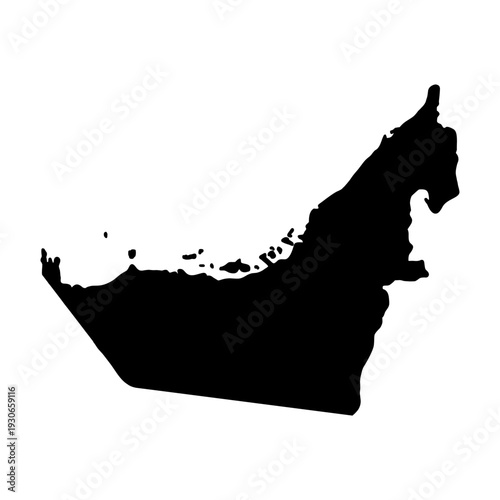 United Arab Emirates country map silhouette vector illustration