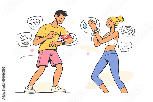 Image Generation. Next-generation wearable technology. A person interacting with smart wearables, transparent