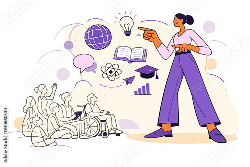 Image Generation. Immersive classrooms for all ages. Learners represented as transparent outlined figures