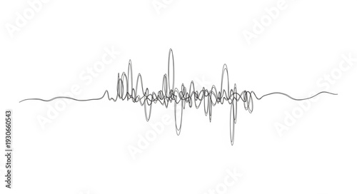 Abstract sound wave graphic line art illustration.