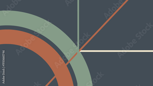 Abstract geometric design with intersecting lines and curved shapes.