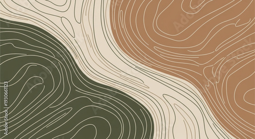 Abstract topographic map lines pattern in earthy tones.
