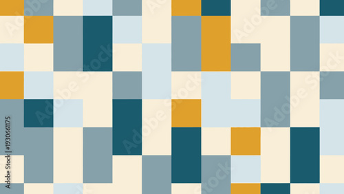 Geometric Abstract Pattern with Rectangles and Squares.