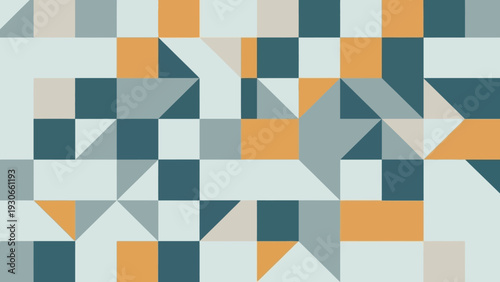 Geometric Abstract Pattern with Squares and Triangles.
