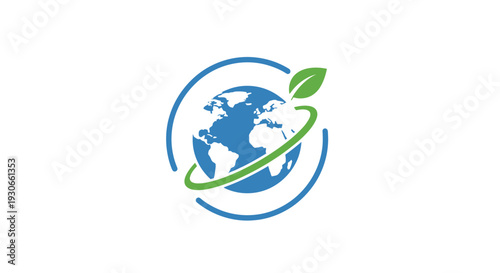 Earth with leaf symbolizing eco friendly.