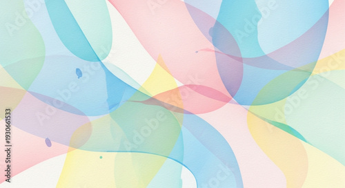Soft pastel watercolor shapes abstract background.
