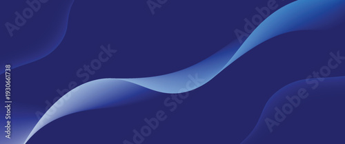 Smooth flow of wavy shape with gradient vector abstract background, dark blue design curve line energy motion, relaxing music sound or technology.