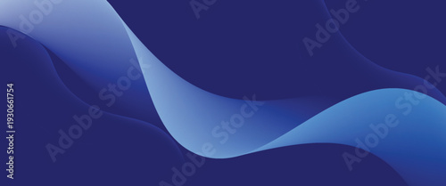 Smooth flow of wavy shape with gradient vector abstract background, dark blue design curve line energy motion, relaxing music sound or technology.