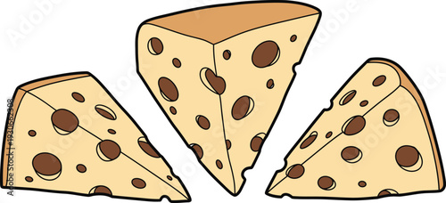 Mozzarella Cheese Slices with Brown Spots on White Background