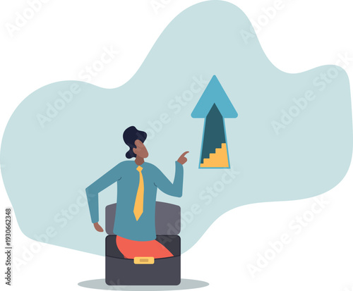 Stairway to new opportunity, success path or open door to career chance,human life and situation.